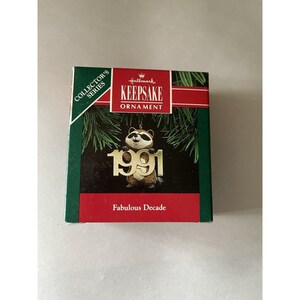 Vintage Hallmark Keepsake Christmas Ornament Fabulous Decade Raccoon 1991