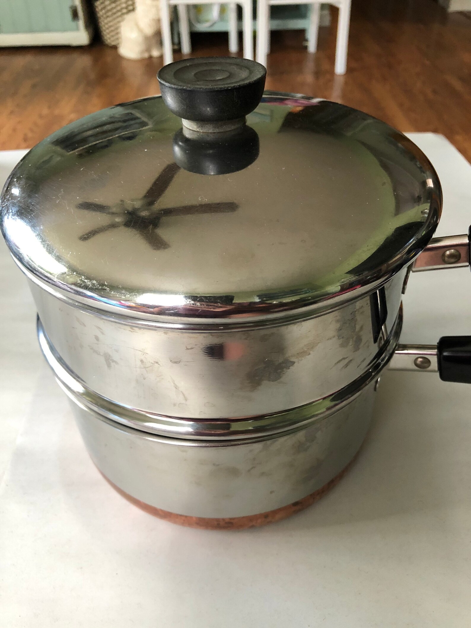 Revere Ware 1801 2 Qt Copper Bottom Sauce Pot Double Boiler Etsy