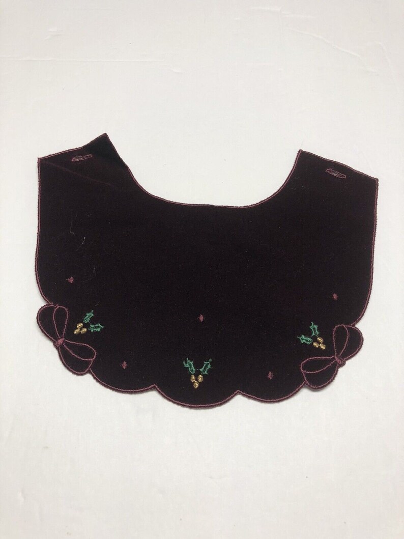 Vintage Osh Kosh Collection Girl Holiday Dress Burgundy Removable Collar Size 5 image 4