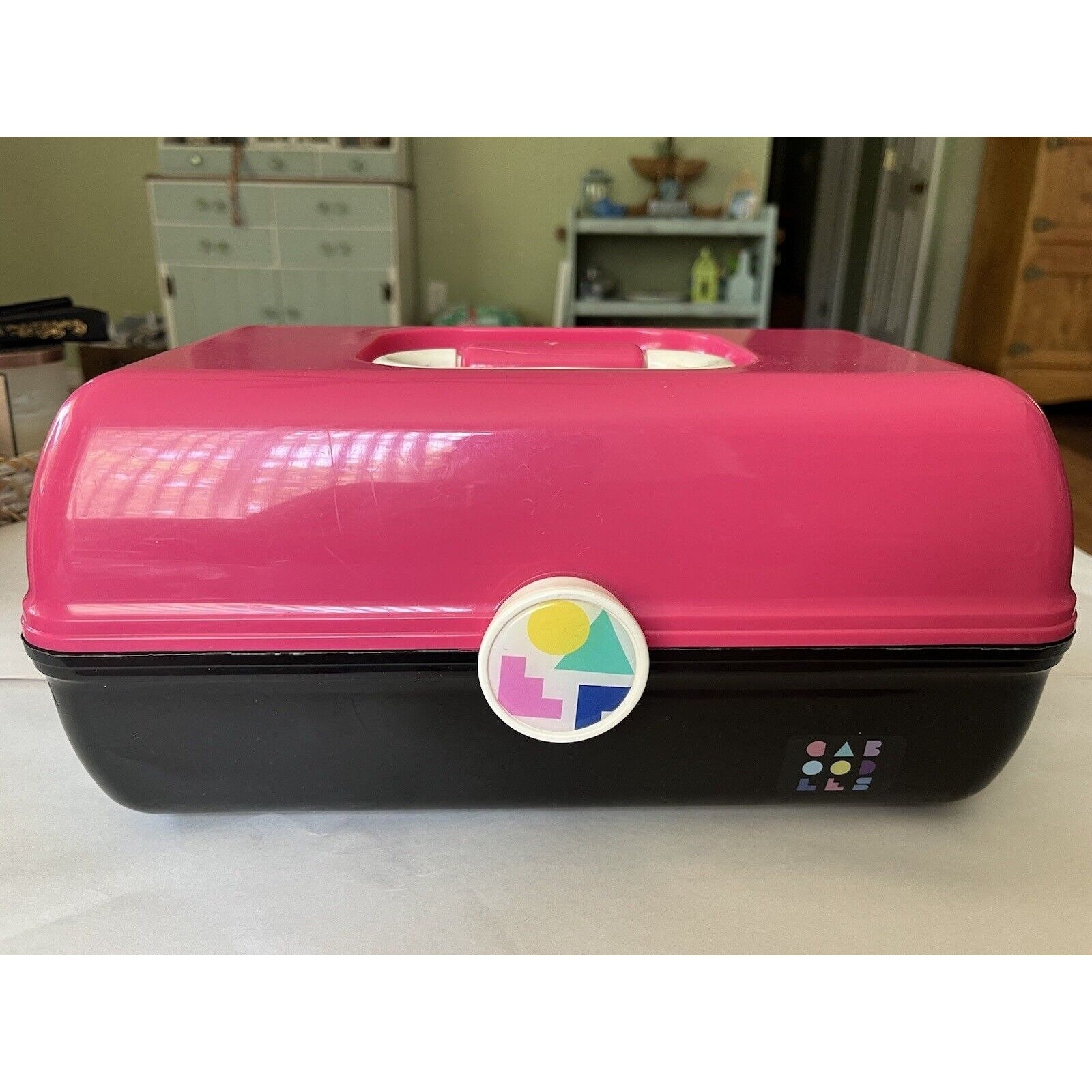 Caboodles Inspired Makeup Case, Tray, Multi Color Striped & Wide