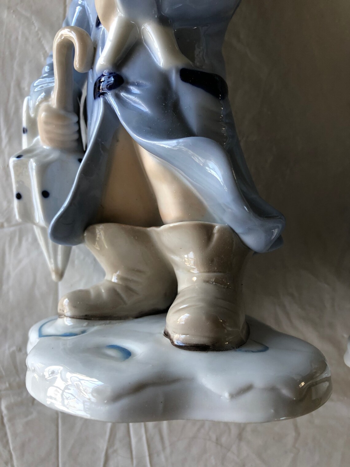 Vintage KPM Porcelain Figurines Girl/Boy with Raincoat and Etsy
