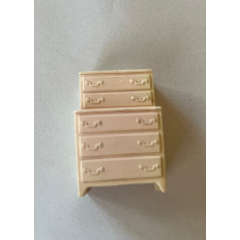 Vintage Plastic Dollhouse Furniture and Boy Bed Dresser Etsy