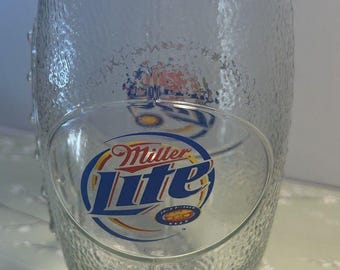Miller Lite Football Shaped Clear Beer Glass 16oz 1 Pint Barware