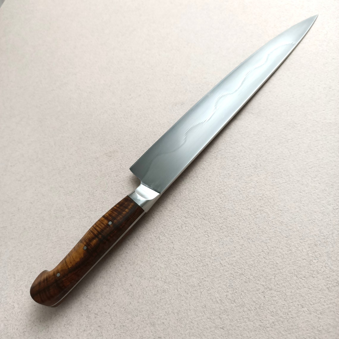 Carbon steel Carving Chef Knife with Hamon 1084 steel carving Etsy