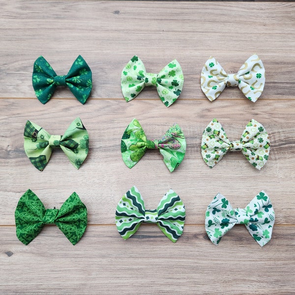 St. Patrick's Day Clip-On Bow Tie. It's perfect for all occasions - Spring Photos, 1st Birthday, Newborn or Coming Home Outfit. Paddy Green