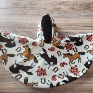 Cowboy, Cowgirl, Horse Car Seat Poncho, Warm- Double Fleece, 6 months to 6 years, Reversible, Great for Car seat, Toddler Car Seat Poncho