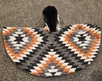 READY TO SHIP! Luxe Fleece - Aztec Car Seat Poncho fits 6 months to 6 years. It's Reversible, Hooded and Car Seat Safe to keep Kids Warm.