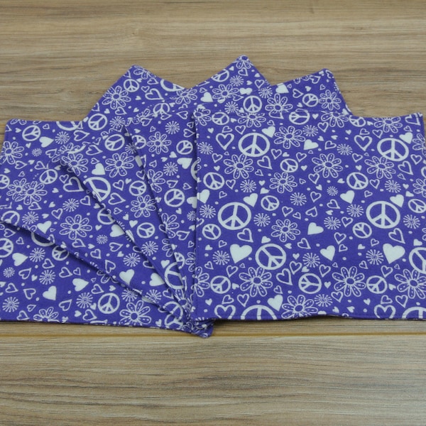 Purple Peace Double Sided Flannel Cloth Baby Wipes Set, Family Cloth, Diaper, Reusable Washcloth, Toilet Paper, Napkin, Unpaper Towels