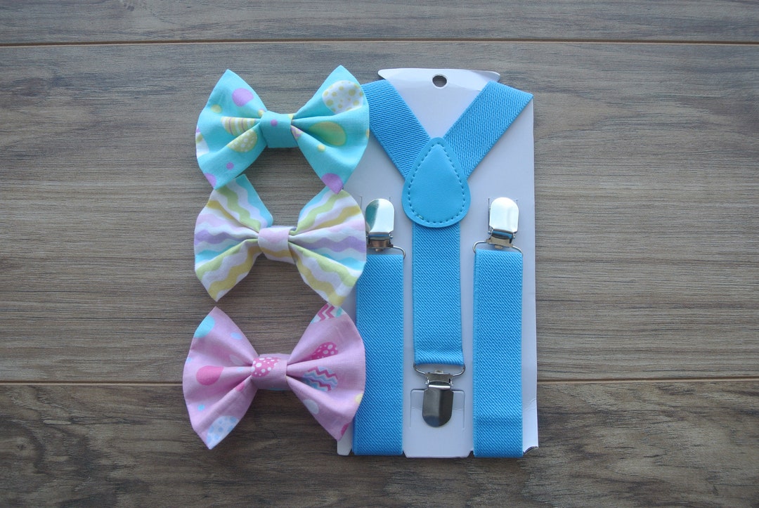 Stylish Easter Toddler Suspenders Single Bow Tie and Suspender Set Our
