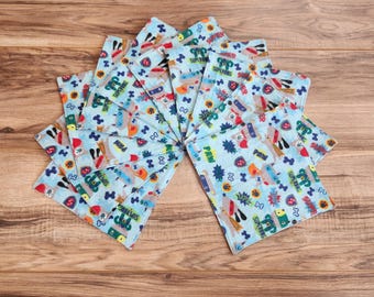 Super Dog Double Sided Flannel Cloth Baby Wipes Set, Family Cloth, Diaper, Reusable Facial Washcloth, Toilet Paper, Napkin, Unpaper Towels