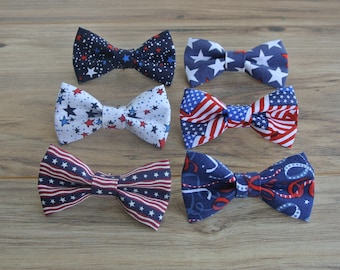 Patriotic Bow Tie, 4th of July Bow Tie, Red white and blue Bow ties, Infant Bow tie, Boys bow tie, Baby Boy bow tie, clip on bow tie