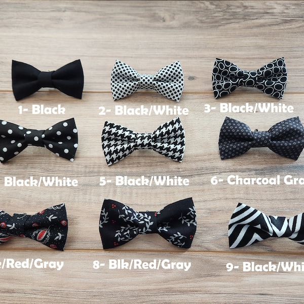 69+ Styles! Black & White Baby Boy Bow Ties - Our Clip-On Bow Ties Are Cute for All Occasions, Weddings, Coming Home Outfits and Birthdays.