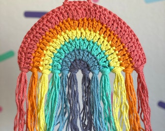 Custom Crochet Rainbow Wall Hanging, Rainbow Wall Decor, Nursery Wall Decor, Nursery Wall Hanging