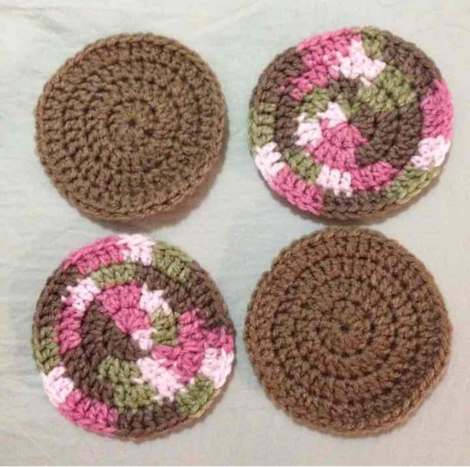 Set of Four Crocheted Yarn Coasters Yarn Coasters Crocheted Etsy