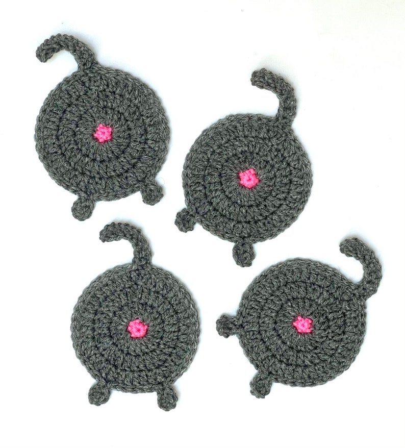 Set of Four Cat Butt Coasters // Cat Coasters // Crochet Coasters // Cat Butt Coasters image 2