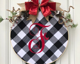 buffalo plaid door hanger buffalo plaid buffalo plaid wreath door hanger christmas door hanger winter door hanger