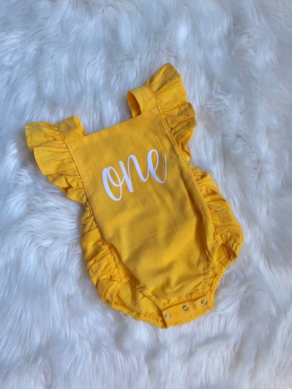 newborn girl yellow outfit