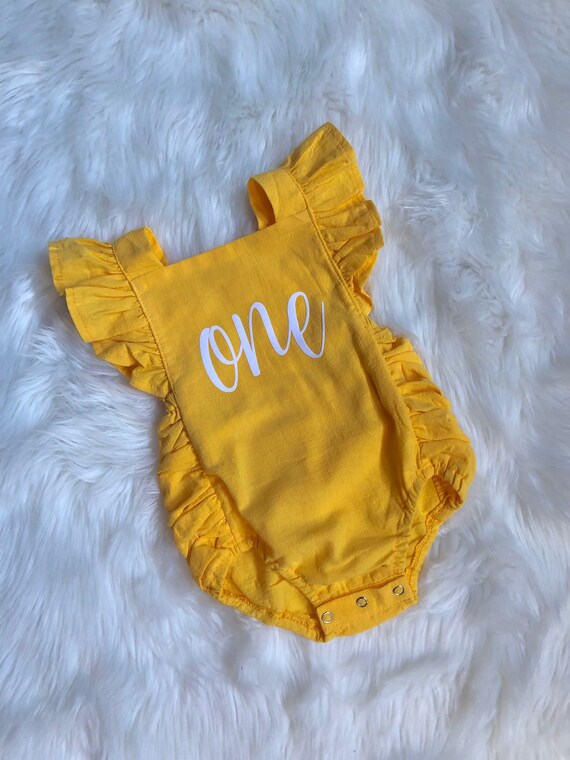 newborn girl yellow outfit