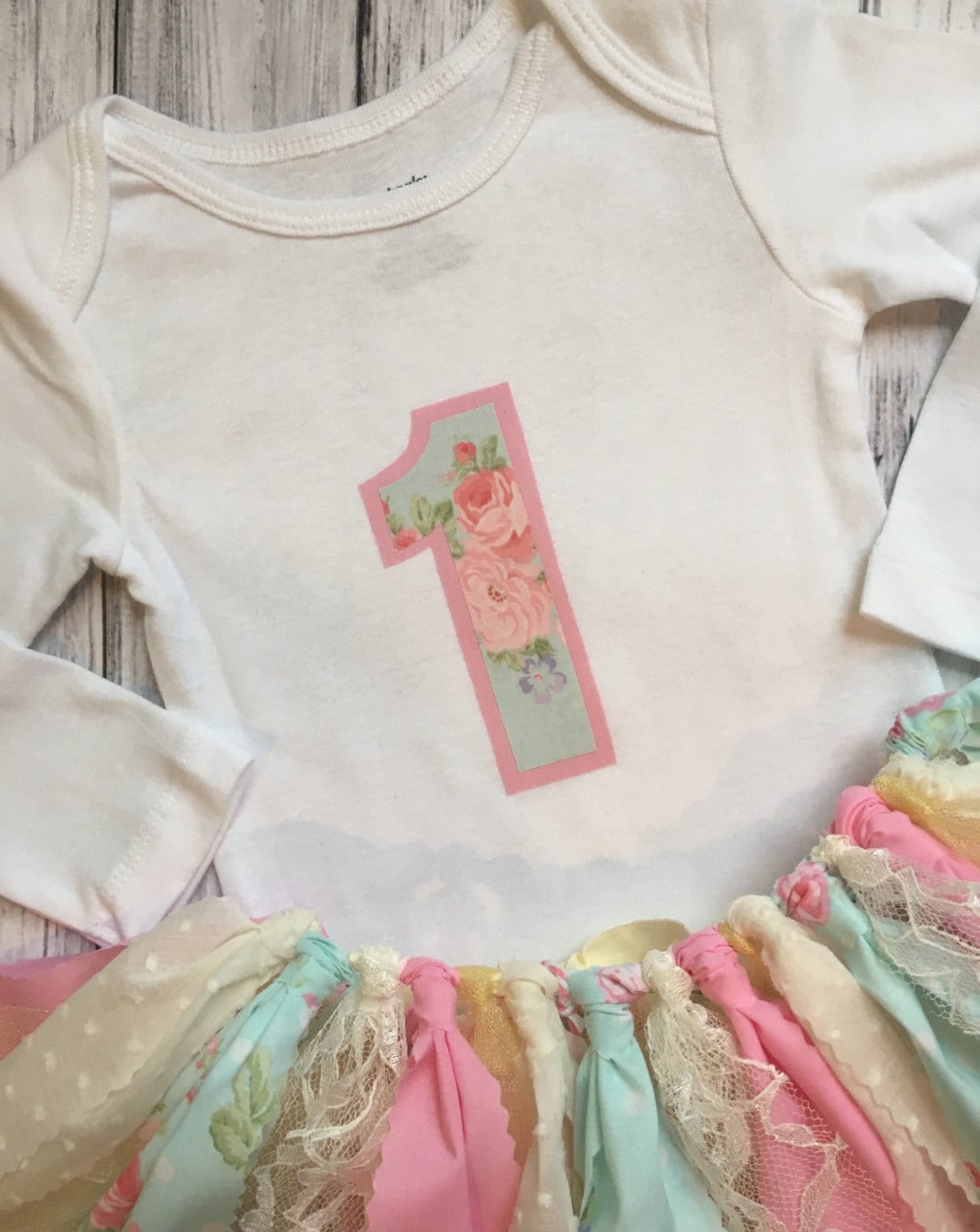 Pink and Blue First Birthday Outfit // Baby Girl First Etsy