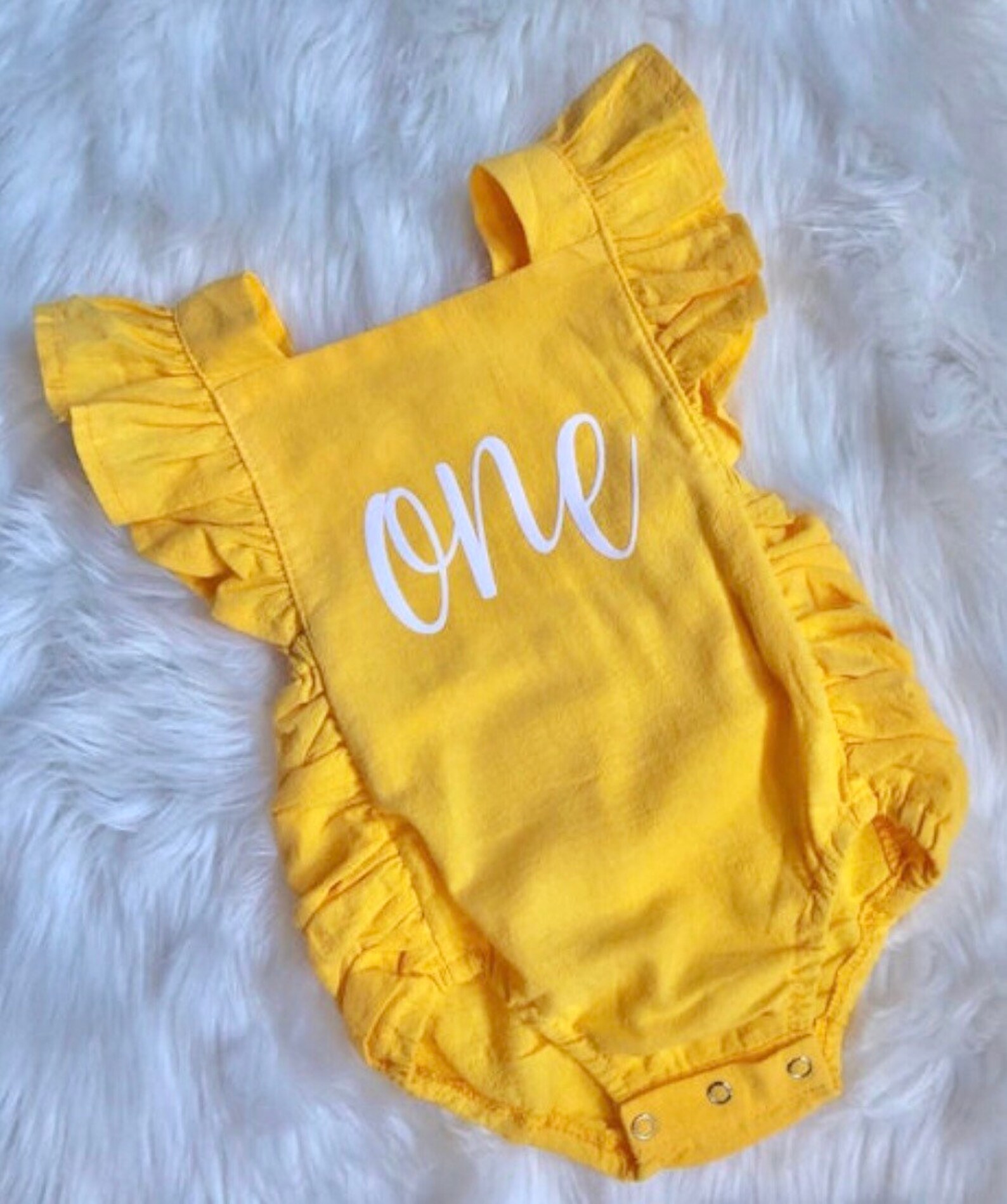Yellow First Birthday Outfit // Baby Girl First Birthday Etsy