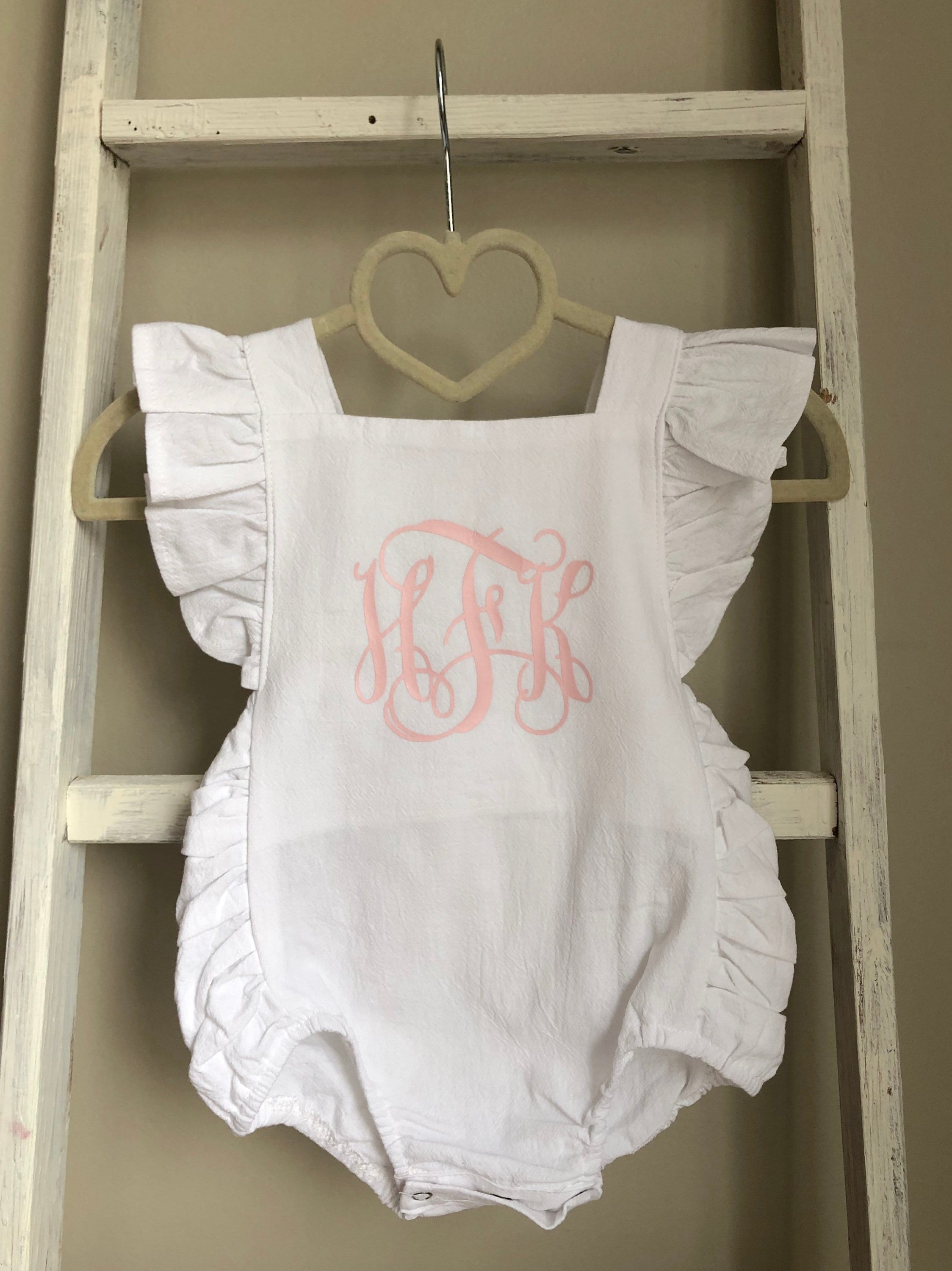 Baby Girl Easter Outfit // Baby Girl Monogrammed Easter Outfit Etsy