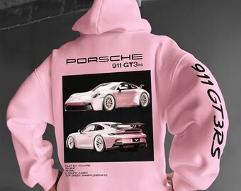 Sudadera con capucha Porsche de gran tamaño: ropa de calle personalizada para entusiastas de los automóviles