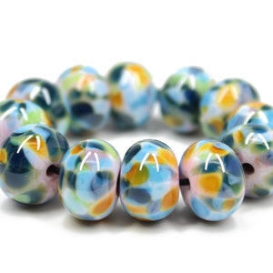 Teal Blue Lampwork Beads: Multicolor Artisan Glass Supply