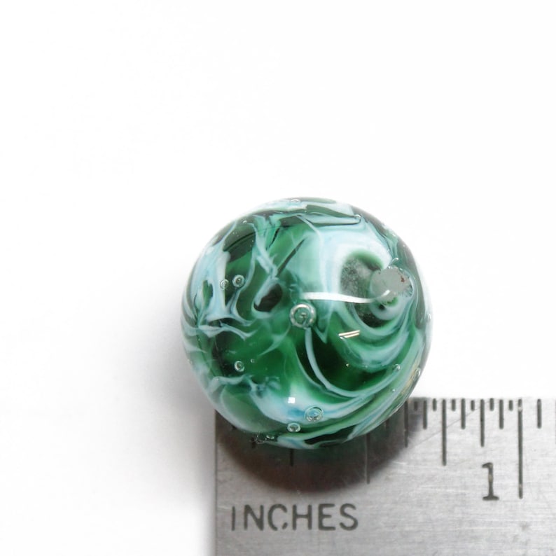Lampwork Focal Green and Blue Swirl Lampwork Glass Focal Bead Artisan Lampwork Handmade Glass Bead for Jewelry Making