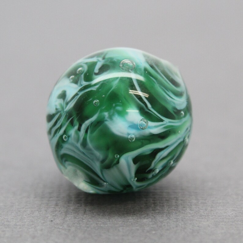 Lampwork Focal Green and Blue Swirl Lampwork Glass Focal Bead Artisan Lampwork Handmade Glass Bead for Jewelry Making
