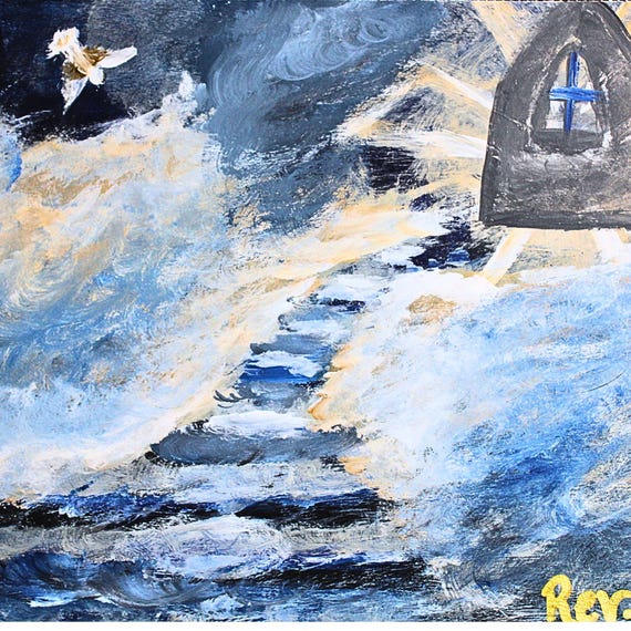 Digital Painting Print, Revelation 4, Scripture Inspired
