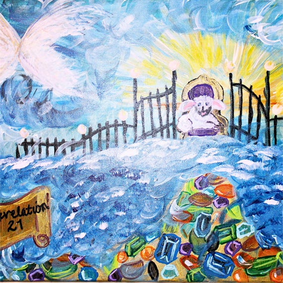 Digital Art Print, Revelation 21, "Behold the Lamb"