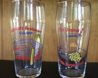 vintage 1995 McDonalds drinking glasses