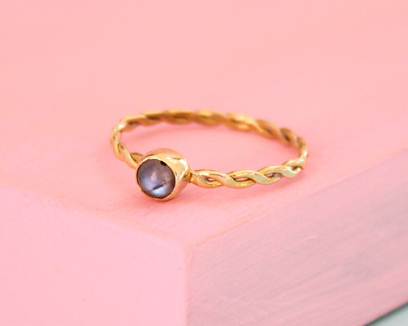 Labradorite Ring Wife Mothers Day Gift Birthstone Ring Brass Ring Gemstone Ring Minimalist Jewelry Women Golden Ring Twisted Ring