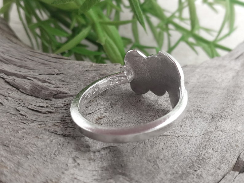 Upcycled Sterling Silverware Jewelry Custom size. Dainty Nature inspired floral ring Flower SPOON RING