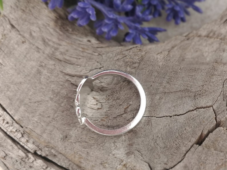 Upcycled Sterling Silverware Jewelry Custom size. Dainty Nature inspired floral ring Flower SPOON RING