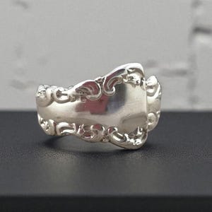 Sterling Silver Spoon Ring. Silverware Jewelry. Upcycled Art Nouveau Silverware Ring for Men or Women. Limited Custom Sizing.