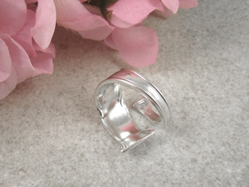 Custom size. Silverware jewelry as 5th anniversary gift Bypass Wrap around ring Sterling Silver SPOON RING
