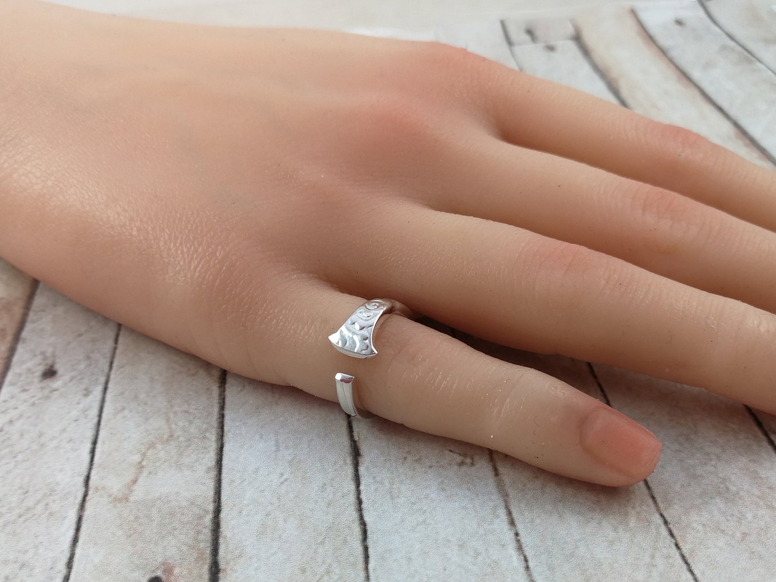 WOMENS PINKY Ring. Sterling Silver Midi Ring. Small Open Band Etsy