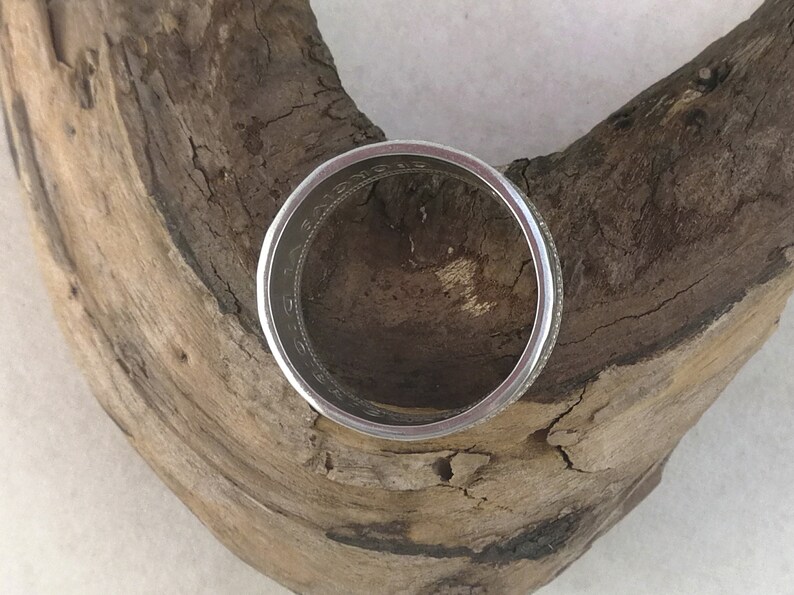 Wattle Emu Thumb Ring Men or Women Sterling Silver COIN RING Australian 1945 Florin Custom Size. Kangaroo