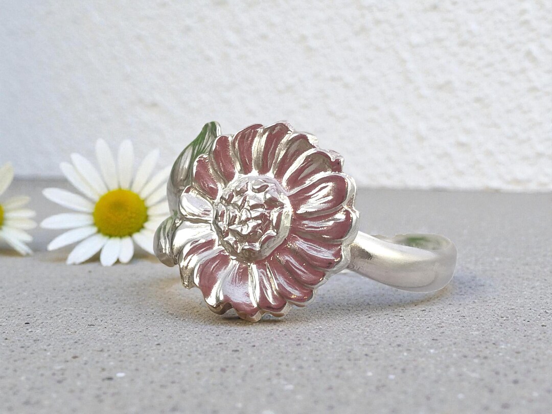 Sterling Silver Waterlily / Daisy Flower Spoon Ring – Upcycled ...
