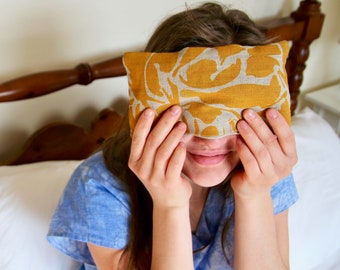 Linen Eye Pillow | Yoga  | Hot and Cold Pack | Yellow