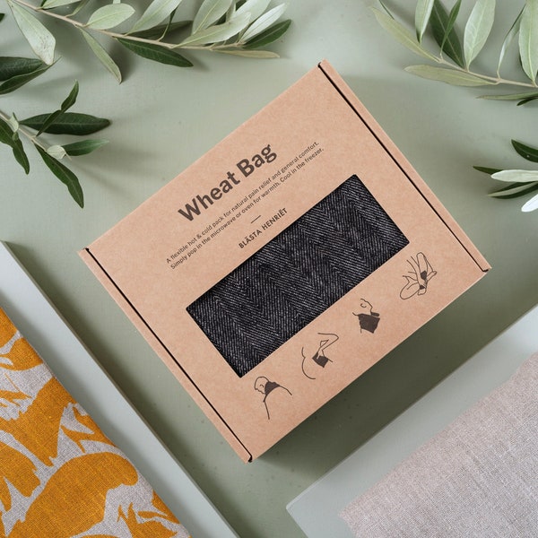 Wheat Bag Heat Pack Herringbone Linen pour micro-ondes et four