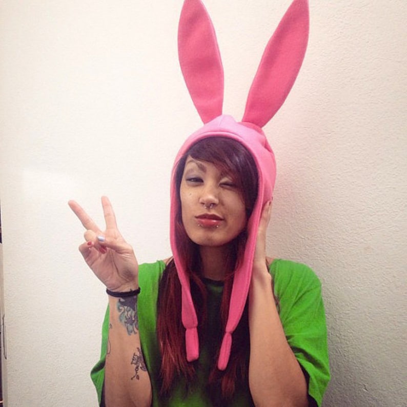 Pink Bunny ears hat 画像 3