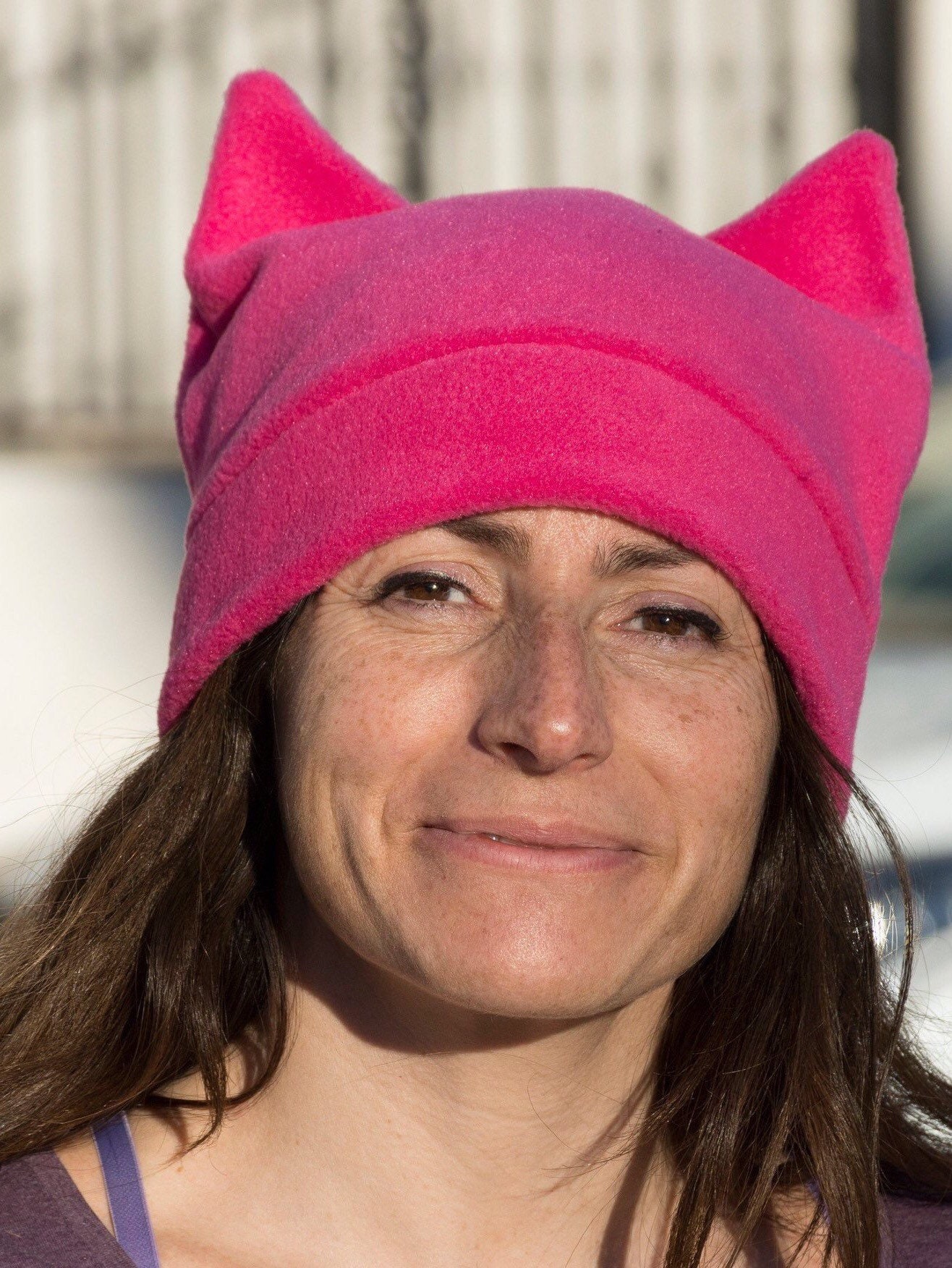 Burka with pink pussy hat