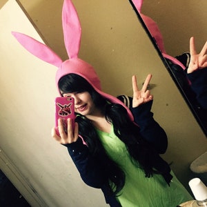 Pink Bunny ears hat 画像 1