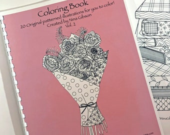 Illustrated Coloring Book - Adult Coloring Book Original Art - Colouring Book - Coloring Page -Volume 2