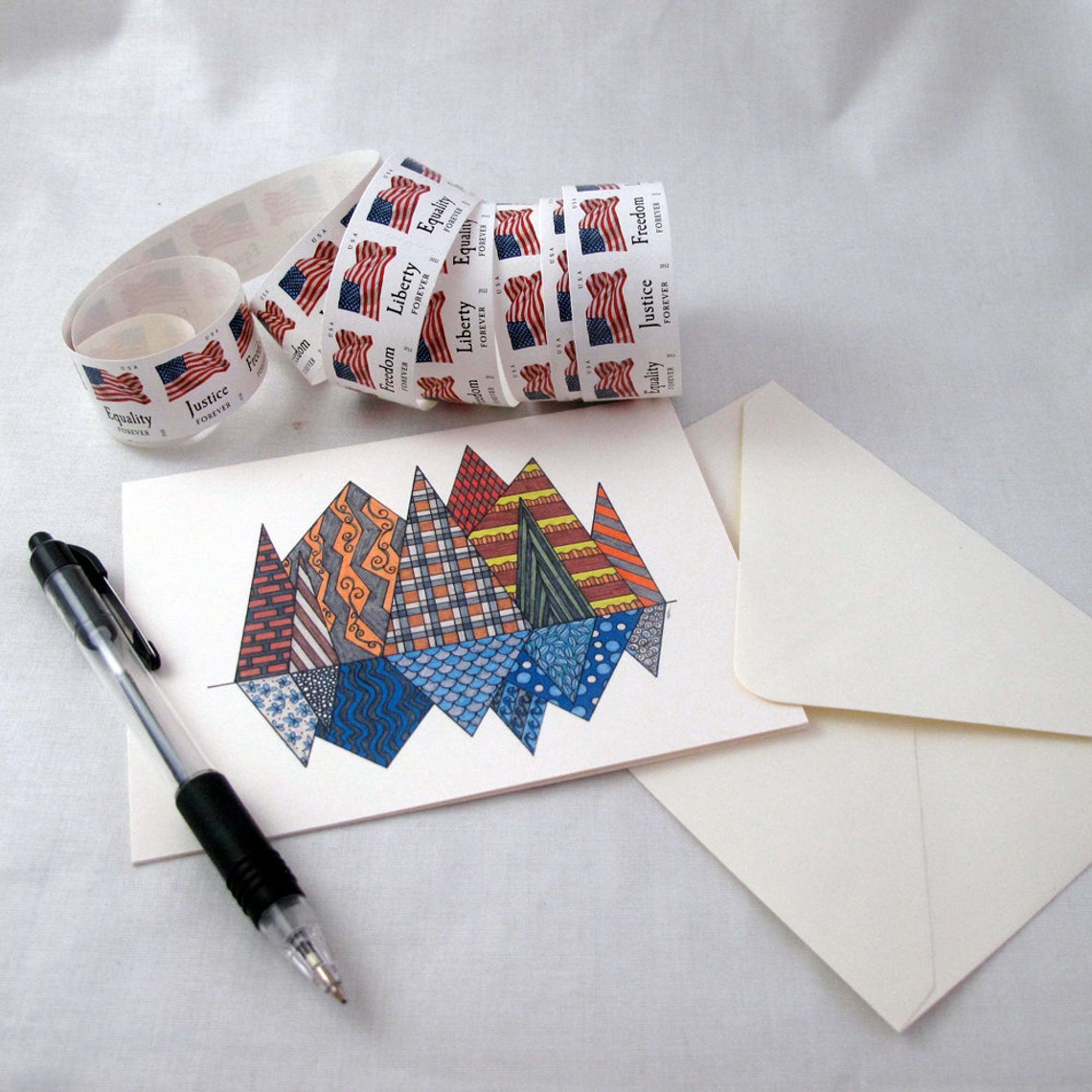 Mountain Reflections Stationery Set Set of 8 Blank Inside Card Set