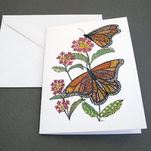 Monarch Butterfly Stationery Set - Set of 8 Blank Inside Note Card Set ...