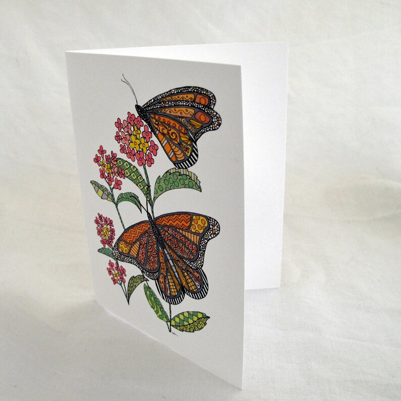 Monarch Butterfly Stationery Set - Set of 8 Blank Inside Note Card Set ...