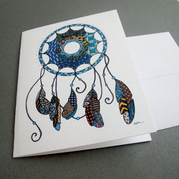 Dream Catcher Stationery Set - Set of 8 Blank Inside Card Set - Indian Dream Catcher notecards